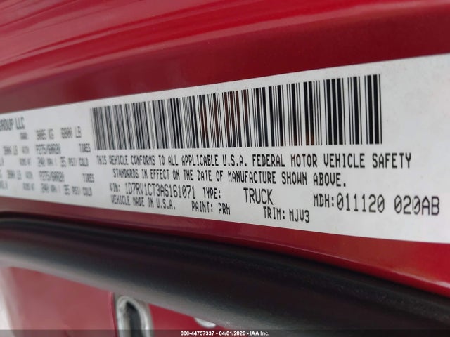 Aukcja sprzedaży 2010 Dodge Ram 1500 Slt/sport/trx, vin: 1D7RV1CT3AS161071, numer aukcji: 44757337