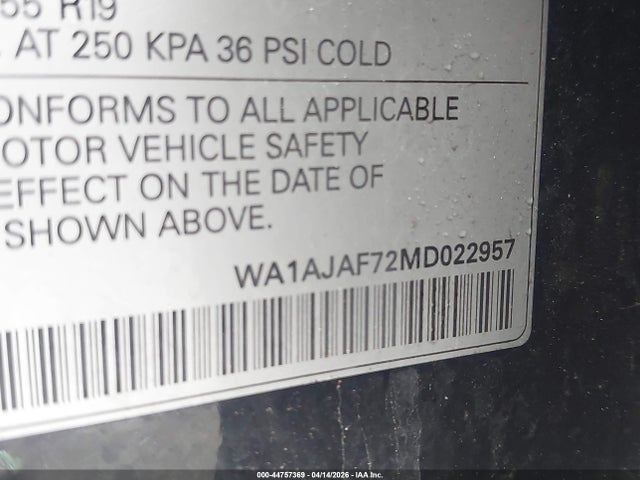 Aukcja sprzedaży 2021 Audi Q7 Premium 45 Tfsi Quattro Tiptronic, vin: WA1AJAF72MD022957, numer aukcji: 44757369
