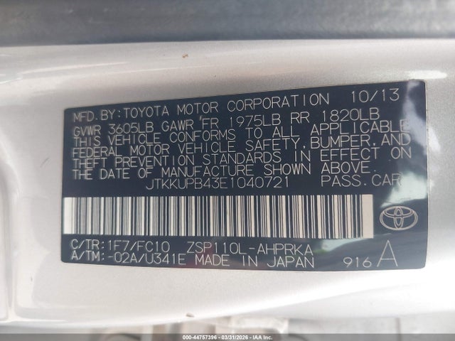 JTKKUPB43E1040721 Scion XD