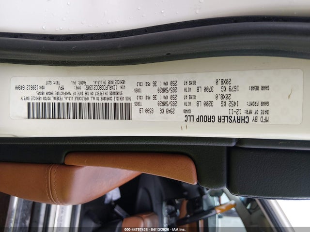 2012 Jeep Grand Cherokee Overland მანქანა იყიდება აუქციონზე, vin: 1C4RJFCG8CC212051, აუქციონის ნომერი: 44757428