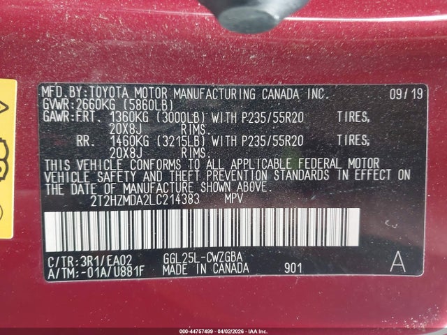 Продаж на аукціоні авто 2020 Lexus Rx 350, vin: 2T2HZMDA2LC214383, номер лоту: 44757499