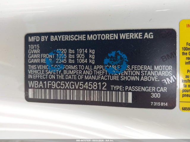 WBA1F9C5XGV545812 BMW 228I