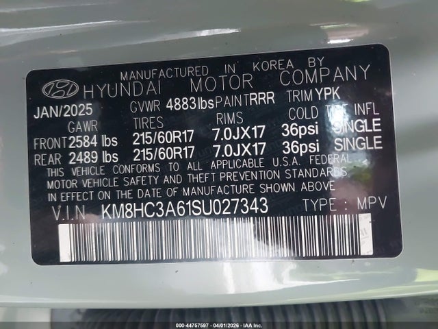 KM8HC3A61SU027343 Hyundai Kona Electric Sel