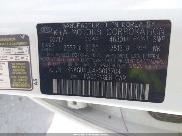 2017 KIA OPTIMA HYBRID KNAGU4LE4H5013704 Photo 8