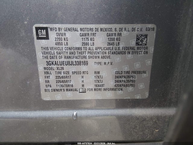 3GKALUEU8JL338169 GMC Terrain Sle Diesel