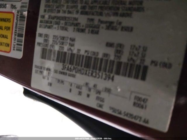 2014 FORD FUSION 3FA6P0HDXER351394 Photo 8