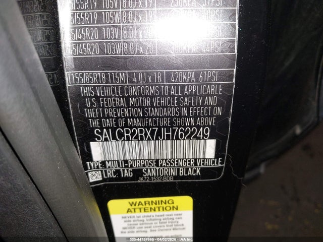 SALCR2RX7JH762249 Land Rover Discovery Sport Hse