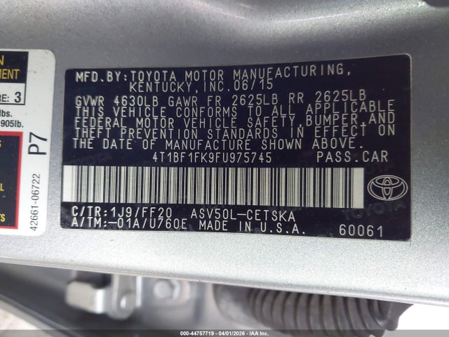 2015 TOYOTA CAMRY 4T1BF1FK9FU975745 Photo 8
