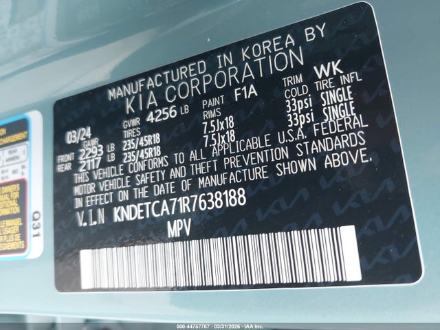 Продажа на аукционе авто 2024 Kia Seltos Sx Turbo, vin: KNDETCA71R7638188, номер лота: 44757787