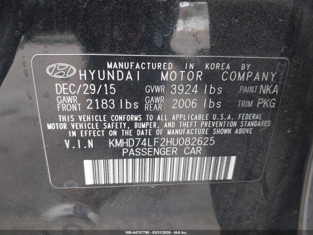 2017 HYUNDAI ELANTRA KMHD74LF2HU082625 Photo 8