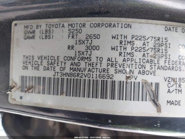 1997 TOYOTA 4RUNNER JT3HN86R2V0116692 Photo 8