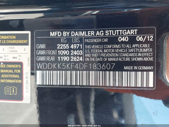 Продажа на аукционе авто 2013 Mercedes-benz E 350, vin: WDDKK5KF4DF183607, номер лота: 44757863