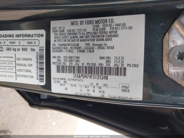 Ford FUSION SE 2015 1FA6P0H74F5125348 Image 9