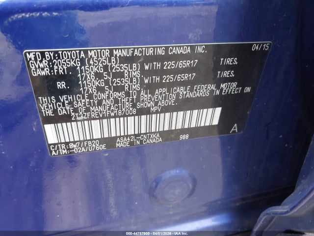 2015 TOYOTA RAV4 2T3ZFREV1FW187008 Photo 8