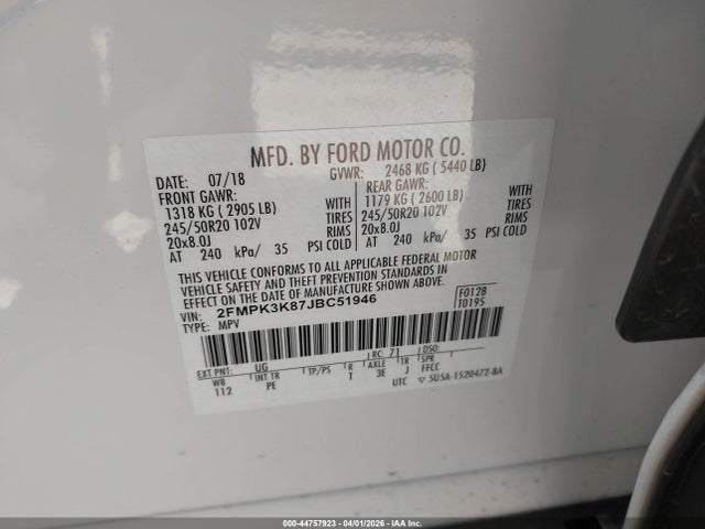 Ford Edge Titanium 2018 2FMPK3K87JBC51946 Image 9
