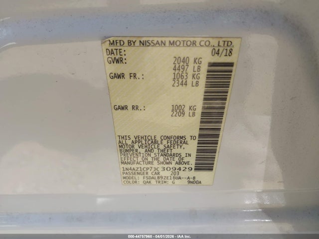 2018 NISSAN LEAF 1N4AZ1CP7JC309429 Photo 8