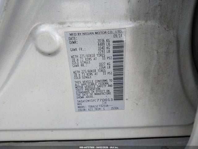 Nissan Rogue Sl 2015 5N1AT2MT1FC770013 Image 9