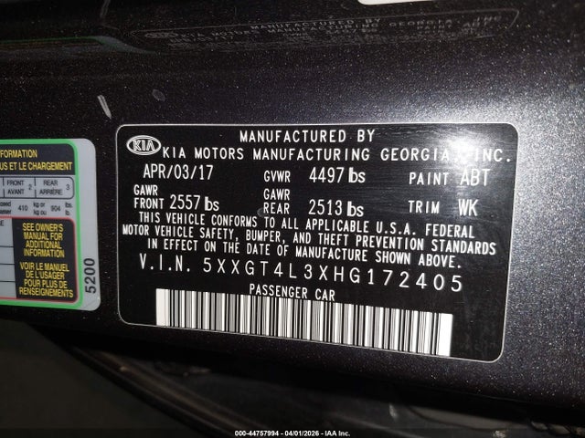 5XXGT4L3XHG172405 KIA Optima Lx