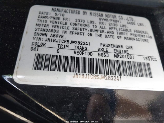 Auction sale of the 2018 Nissan Rogue Sport Sv, vin: JN1BJ1CR5JW282241, lot number: 44757998