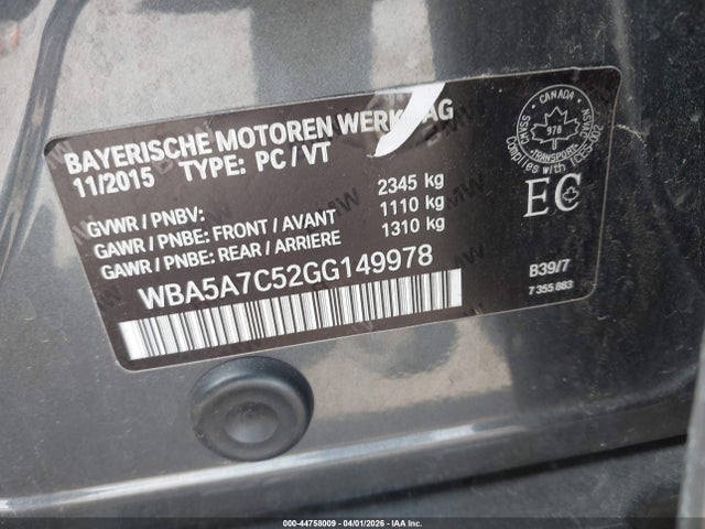 Aukcja sprzedaży 2016 Bmw 528i Xdrive, vin: WBA5A7C52GG149978, numer aukcji: 44758009