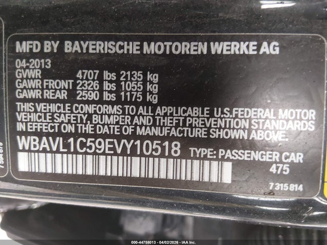 44758013 :رقم المزاد ، WBAVL1C59EVY10518 vin ، 2014 Bmw X1 Xdrive28i مزاد بيع