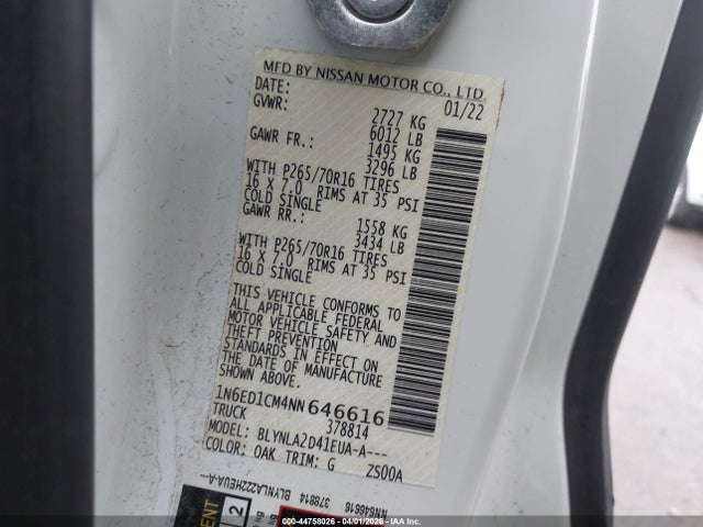 2022 NISSAN FRONTIER 1N6ED1CM4NN646616 Photo 8