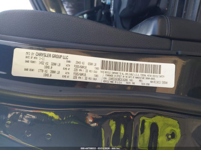 Aukcja sprzedaży 2011 Dodge Durango Express, vin: 1D4RE2GG3BC616206, numer aukcji: 44758033