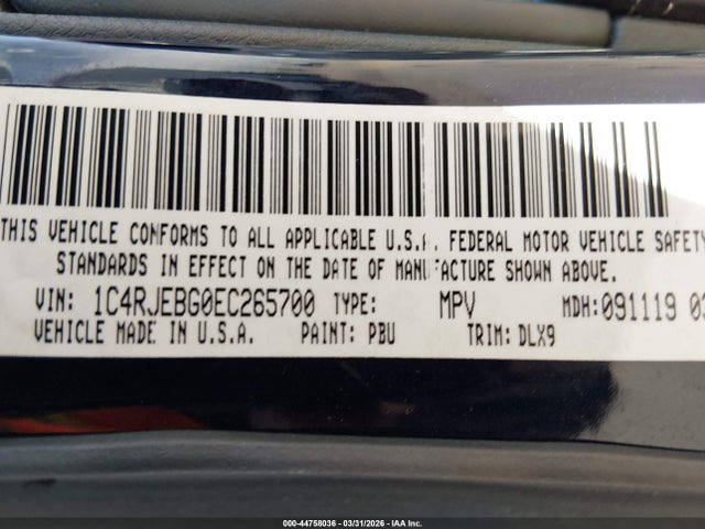 1C4RJEBG0EC265700 Jeep Grand Cherokee Limited