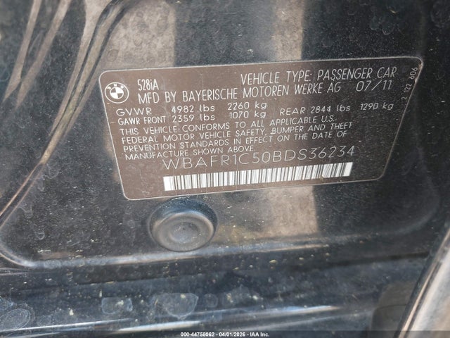 2011 BMW 528I WBAFR1C50BDS36234 Photo 8