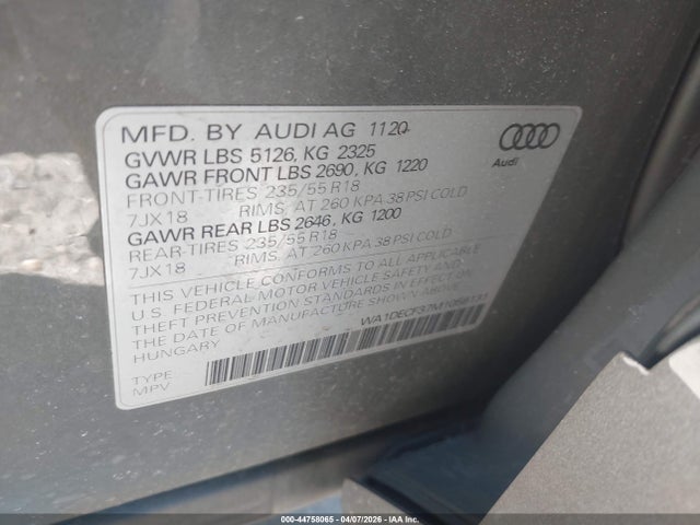 Aukcja sprzedaży 2021 Audi Q3 Premium 45 Tfsi S Line Quattro Tiptronic, vin: WA1DECF37M1056131, numer aukcji: 44758065
