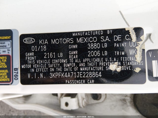 KIA FORTE LX 2018 3KPFK4A71JE228864 Image 9