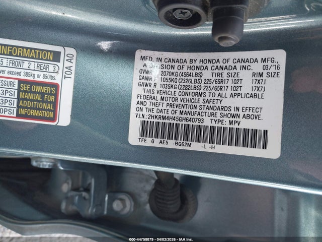 Honda CR-V SE 2016 2HKRM4H45GH640793 Image 9