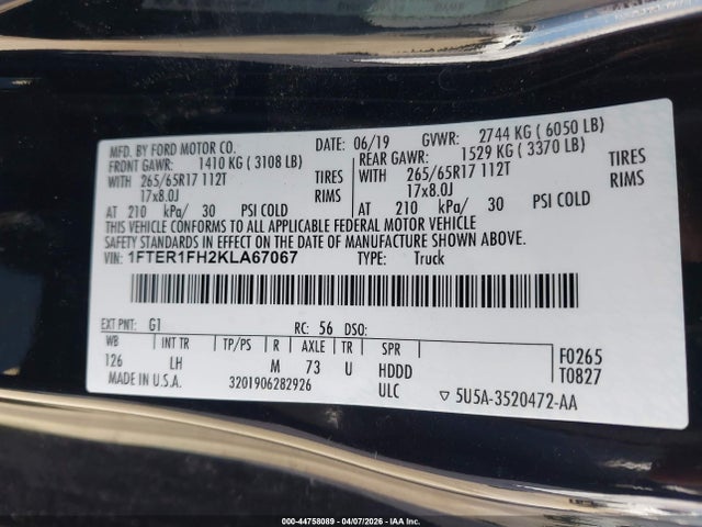 Ford Ranger Xlt 2019 1FTER1FH2KLA67067 Image 9