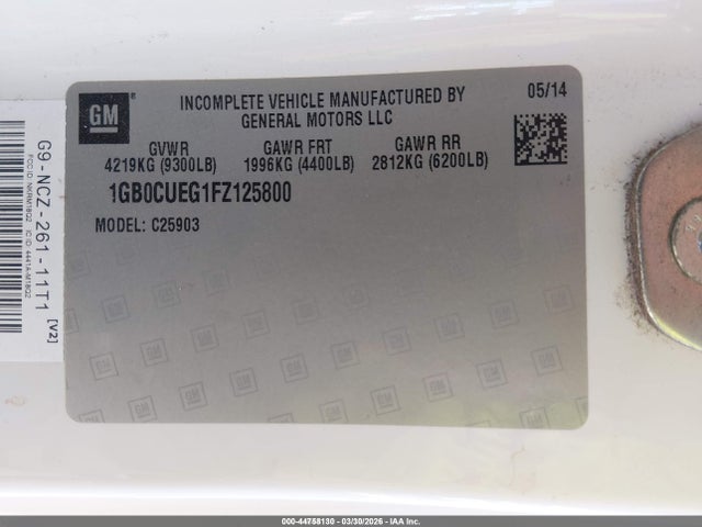1GB0CUEG1FZ125800 Chevrolet Silverado 2500hd Wt