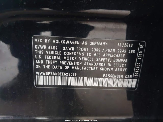 WVWBP7AN9EE523079 Volkswagen Cc 2.0t Sport