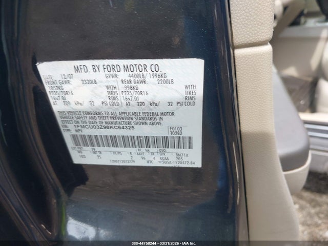 Aukcja sprzedaży 2008 Ford Escape Xlt, vin: 1FMCU03Z98KC64325, numer aukcji: 44758244