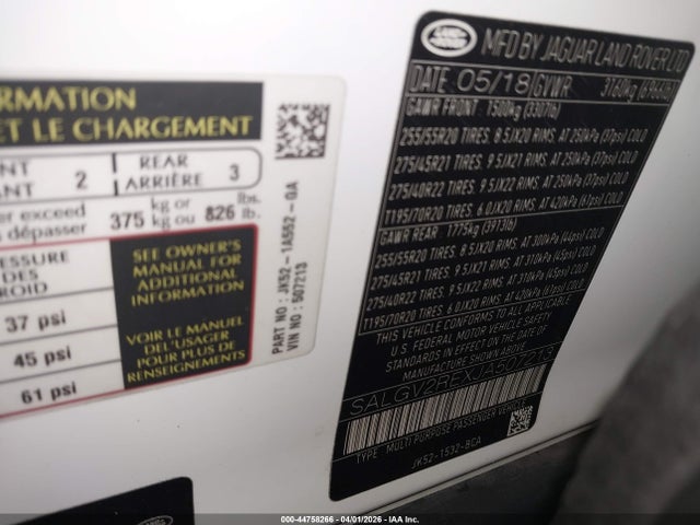 2018 LAND ROVER RANGE ROVER SALGV2REXJA507213 Photo 8
