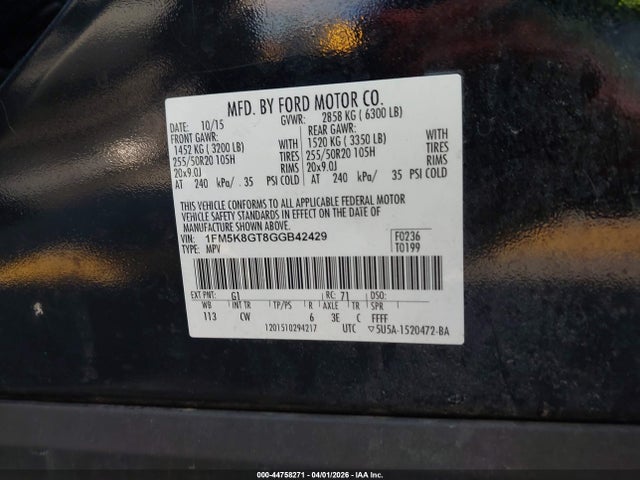 1FM5K8GT8GGB42429 Ford EXPLORER SPORT