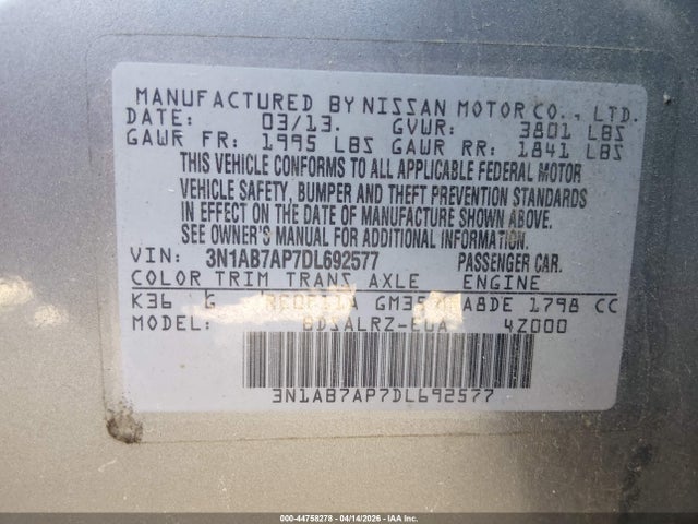 2013 NISSAN SENTRA 3N1AB7AP7DL692577 Photo 8