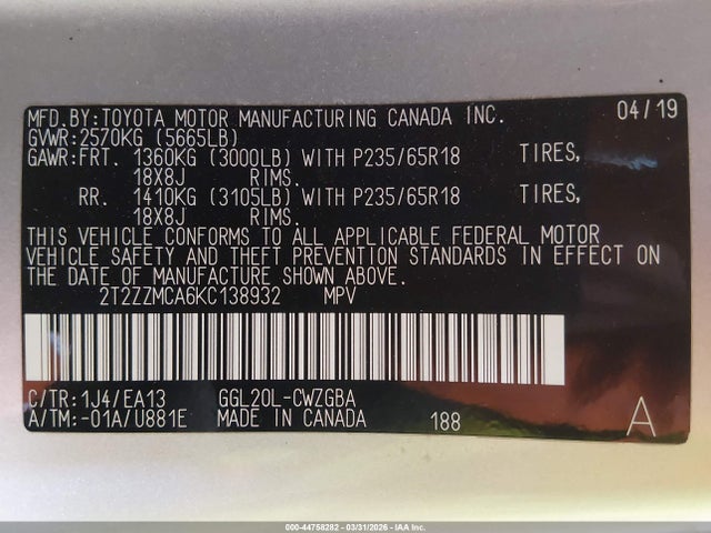 Lexus RX 350 2019 2T2ZZMCA6KC138932 Image 9