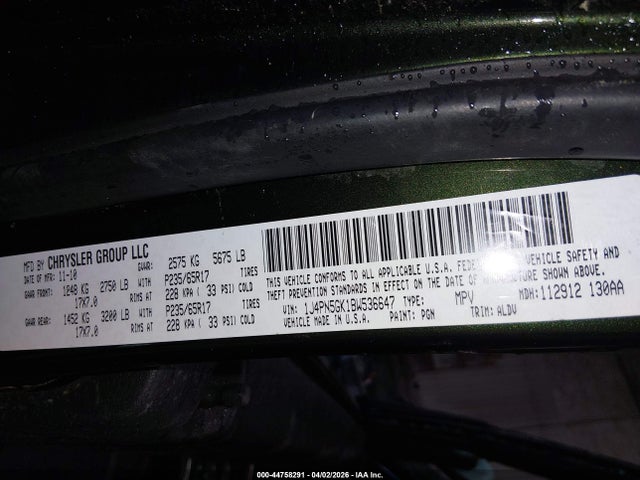 Продаж на аукціоні авто 2011 Jeep Liberty Limited Edition, vin: 1J4PN5GK1BW536647, номер лоту: 44758291