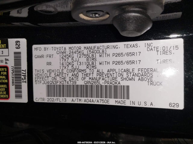 Toyota Tacoma Prerunner V6 2015 5TFJU4GN3FX074739 Image 9