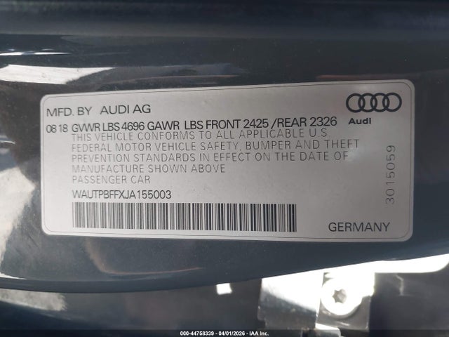 Audi A3 E-tron 1.4t Premium/1.4t Tech Premium 2018 WAUTPBFFXJA155003 Image 9