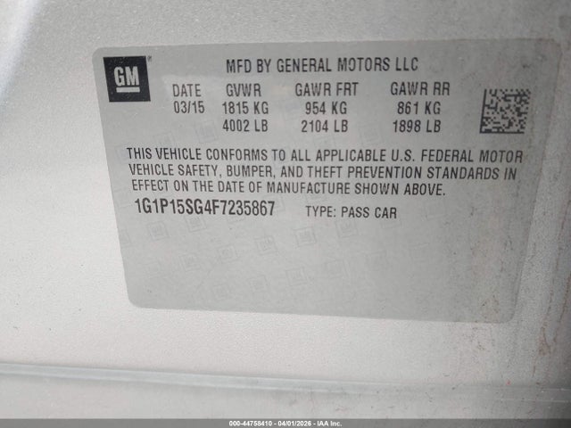 1G1P15SG4F7235867 Chevrolet Cruze L