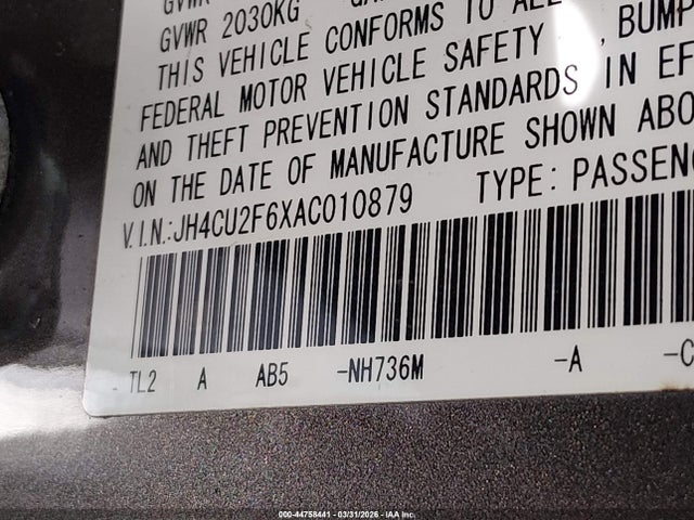 Auction sale of the 2010 Acura Tsx 2.4, vin: JH4CU2F6XAC010879, lot number: 44758441