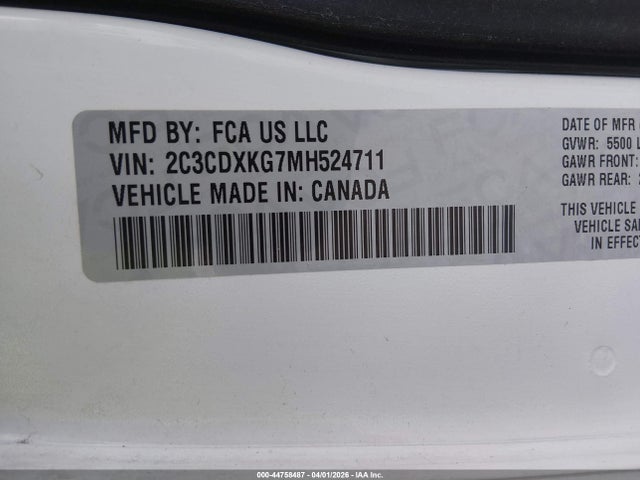Продаж на аукціоні авто 2021 Dodge Charger Police Awd, vin: 2C3CDXKG7MH524711, номер лоту: 44758487
