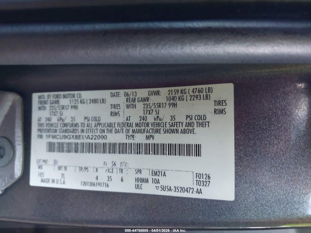 1FMCU9GX8EUA22090 Ford ESCAPE SE