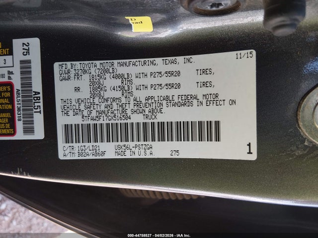 5TFAW5F17GX516504 Toyota Tundra 1794 5.7l V8