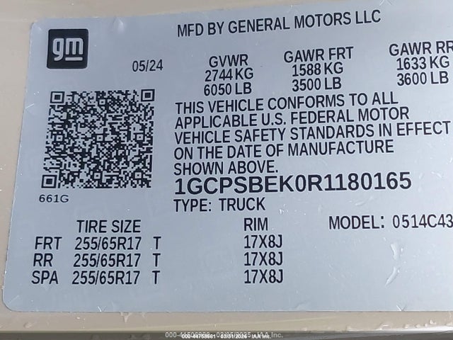 Продаж на аукціоні авто 2024 Chevrolet Colorado 2wd Wt, vin: 1GCPSBEK0R1180165, номер лоту: 44758561