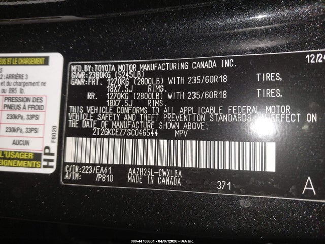 Aukcja sprzedaży 2025 Lexus Nx 350h Premium, vin: 2T2GKCEZ7SC046544, numer aukcji: 44758601